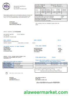 Wellsboro Electric Co utility business bill, SCR